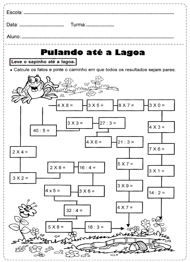 Atividades de Matemática para o 4º ano e 5º ano